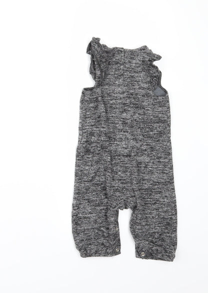 F&F Girls Grey   Babygrow One-Piece Size 6-9 Months  - CHRISMTAS