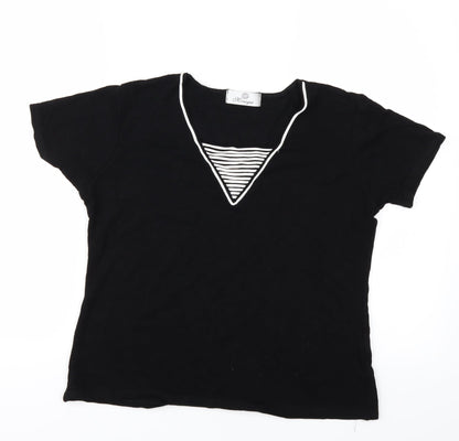 MONQUIE Womens Black   Basic T-Shirt Size 12