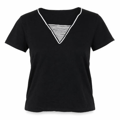 MONQUIE Womens Black   Basic T-Shirt Size 12