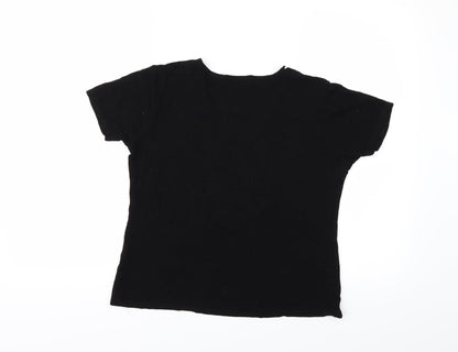 MONQUIE Womens Black   Basic T-Shirt Size 12