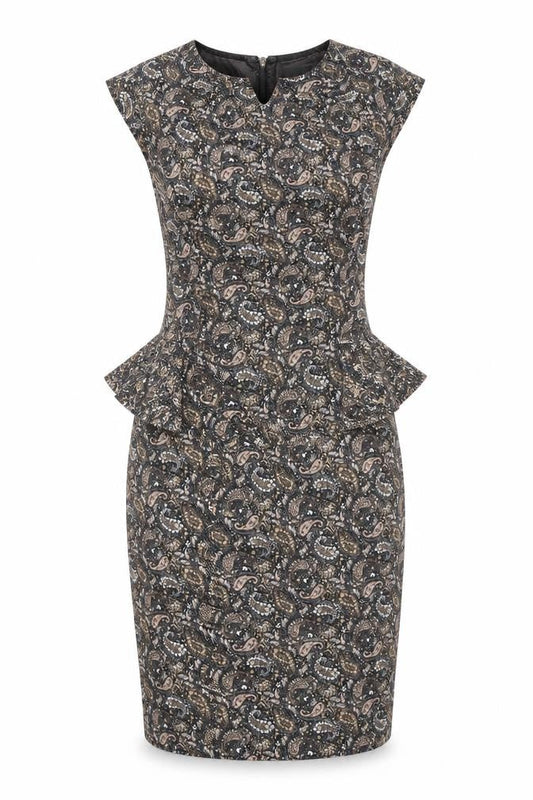 Warehouse Womens Multicoloured Geometric  Pencil Dress  Size 12