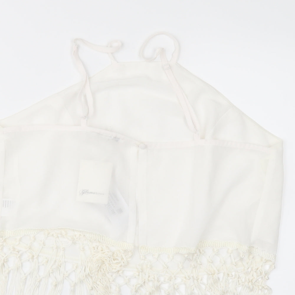 Womens UK Size 12 Glamourous White Kimono Blouse