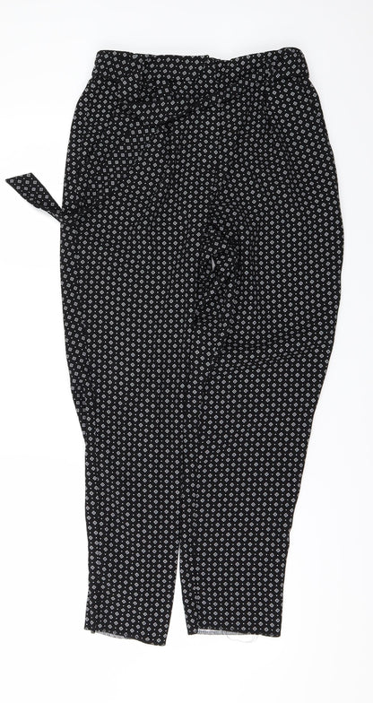 F&F Womens Black Geometric  Trousers  Size 10 L26 in