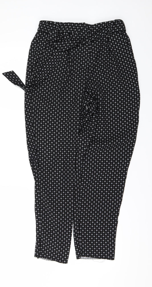 F&F Womens Black Geometric  Trousers  Size 10 L26 in
