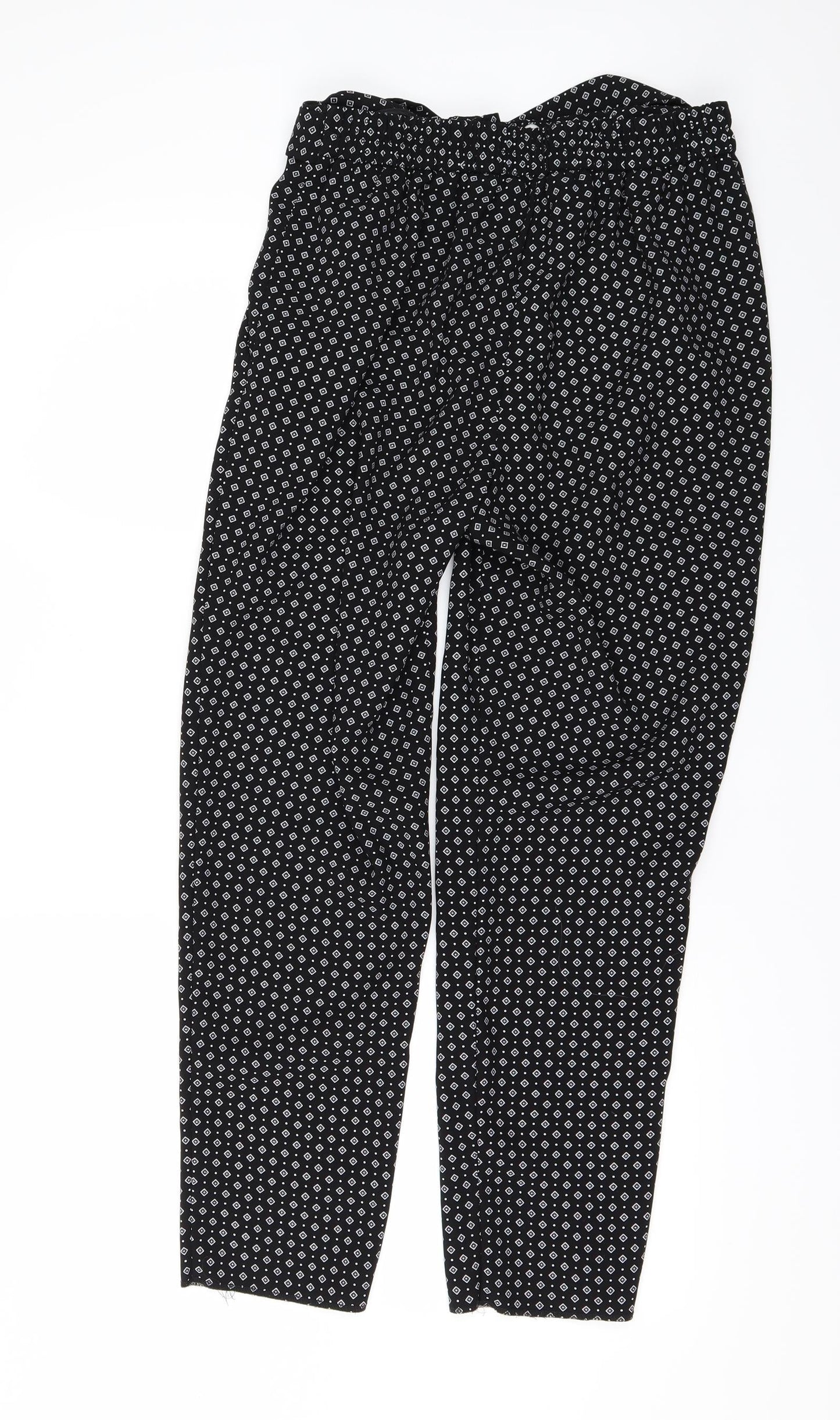 F&F Womens Black Geometric  Trousers  Size 10 L26 in
