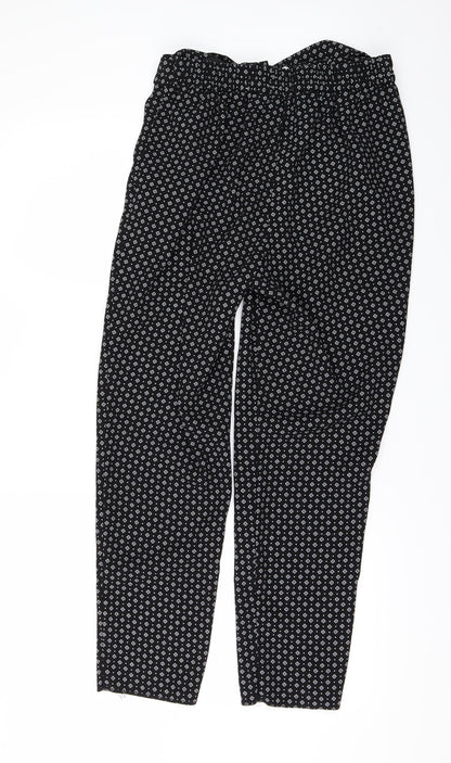 F&F Womens Black Geometric  Trousers  Size 10 L26 in