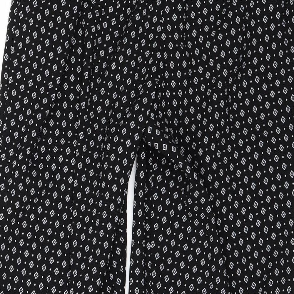 F&F Womens Black Geometric  Trousers  Size 10 L26 in