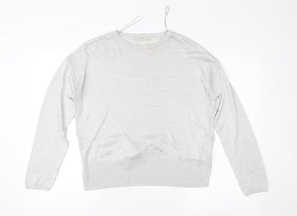 George Womens Silver  Knit Pullover Jumper Size 12