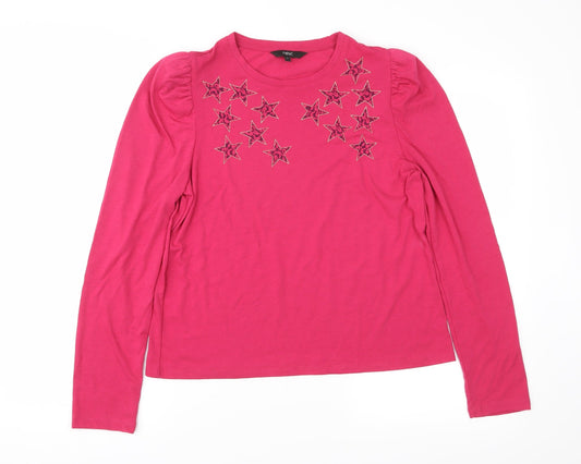 Womens UK Size 12 NEXT Pink Basic Blouse