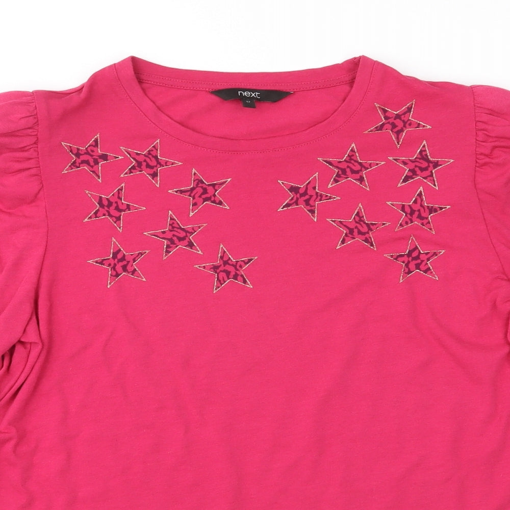 Womens UK Size 12 NEXT Pink Basic Blouse