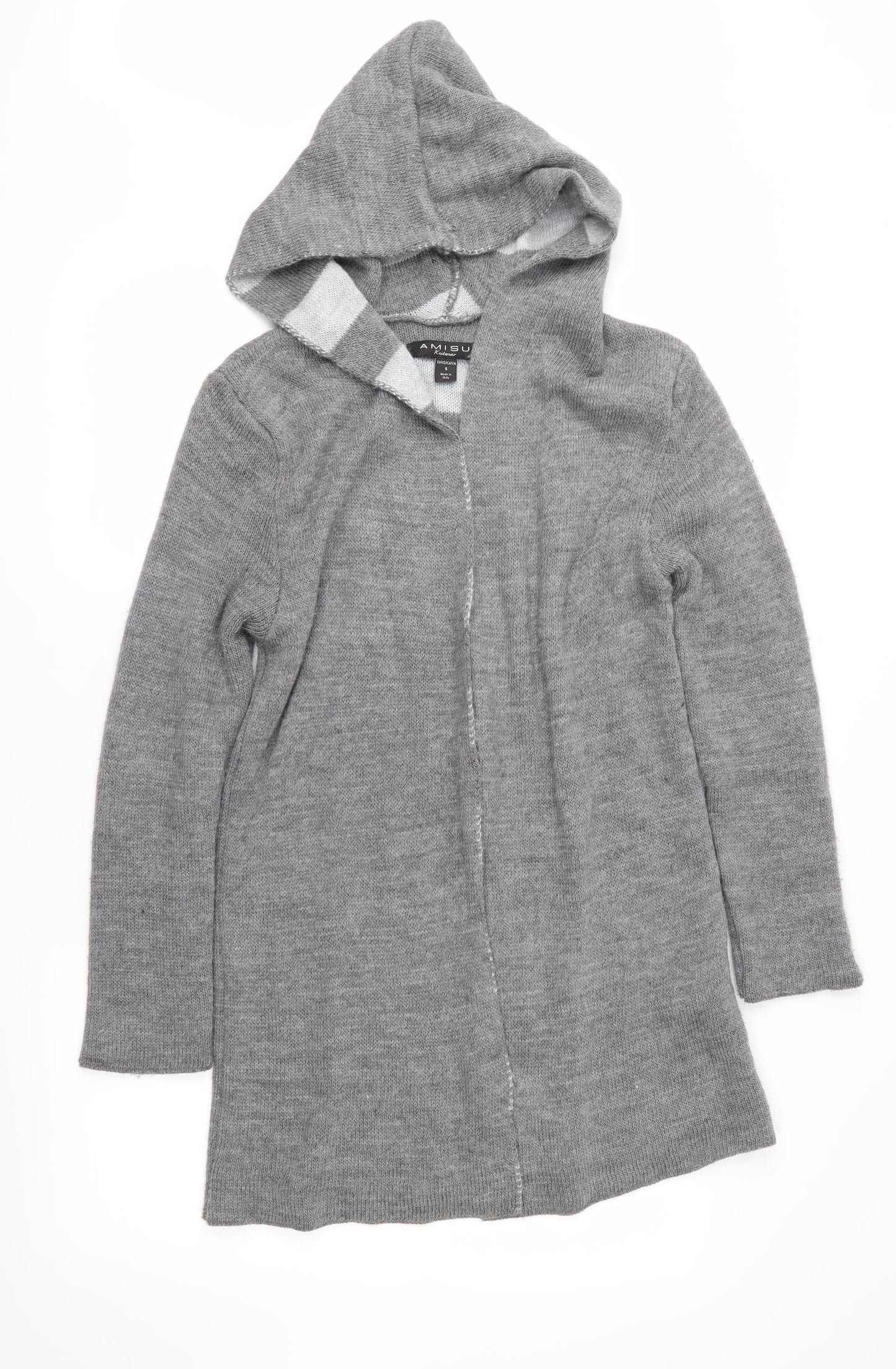 Amisu Womens Grey  Knit Cardigan Jumper Size S