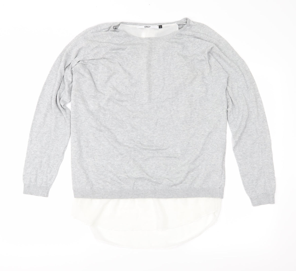 Only Womens Grey  Knit Pullover Jumper Size L