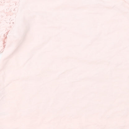 F&F Girls Pink Floral Jersey Basic Blouse Size 2-3 Years