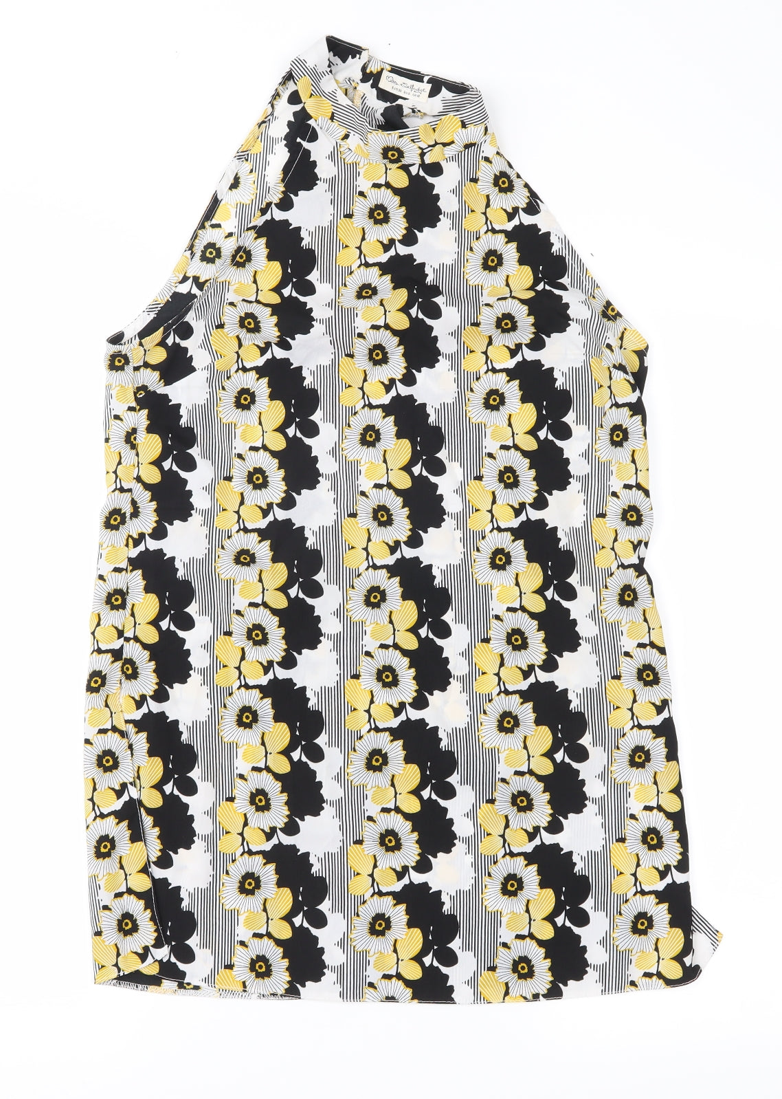 Miss Selfridge Womens Black Floral Chiffon Basic Blouse Size 10