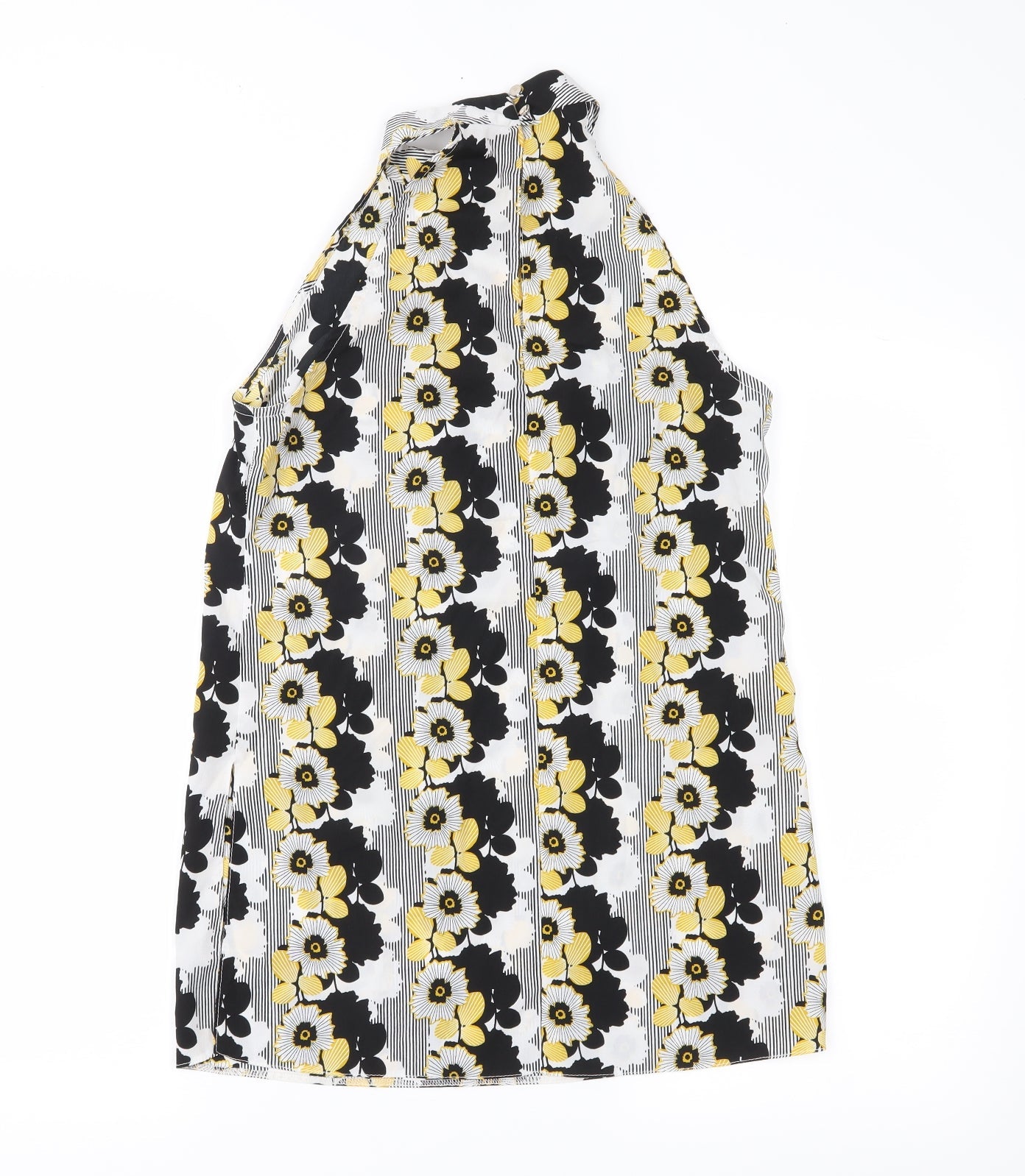 Miss Selfridge Womens Black Floral Chiffon Basic Blouse Size 10