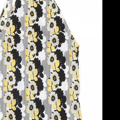 Miss Selfridge Womens Black Floral Chiffon Basic Blouse Size 10