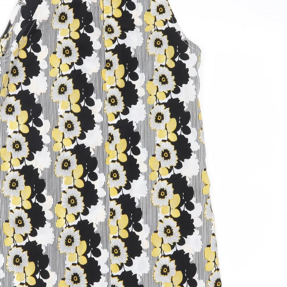 Miss Selfridge Womens Black Floral Chiffon Basic Blouse Size 10