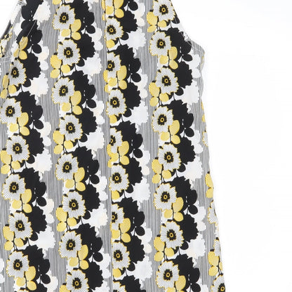 Miss Selfridge Womens Black Floral Chiffon Basic Blouse Size 10