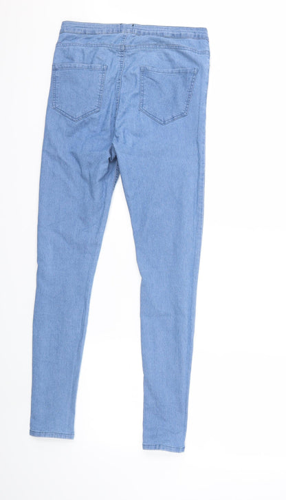 B.YOU Womens Blue  Denim Snow Pants Trousers Size 12 L29 in