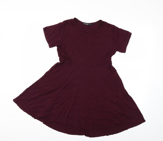 Boohoo Womens Red   Fit & Flare  Size 8