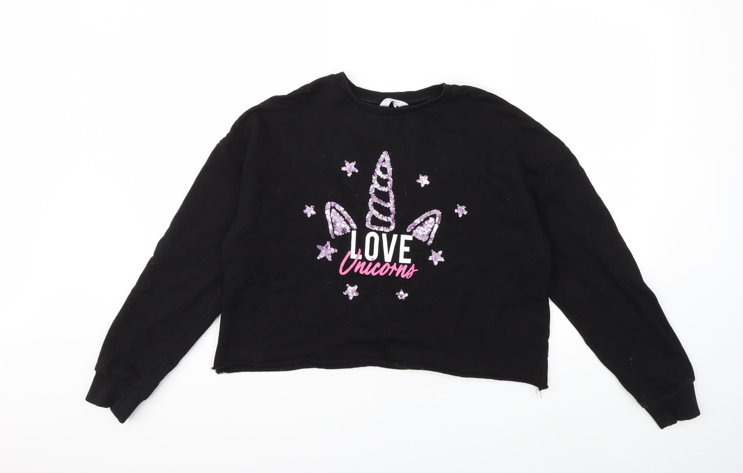 Primark Girls Black   Pullover Sweatshirt Size 14 Years