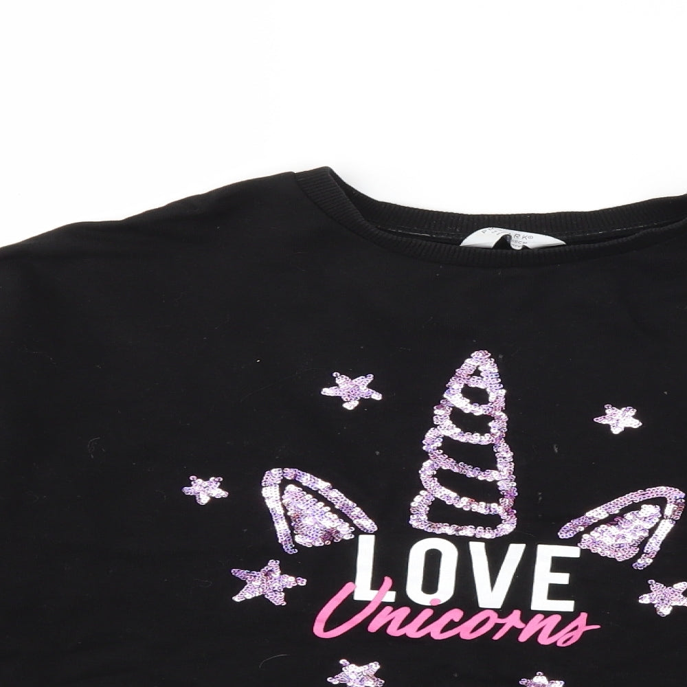Primark Girls Black   Pullover Sweatshirt Size 14 Years