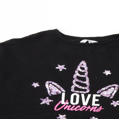 Primark Girls Black   Pullover Sweatshirt Size 14 Years