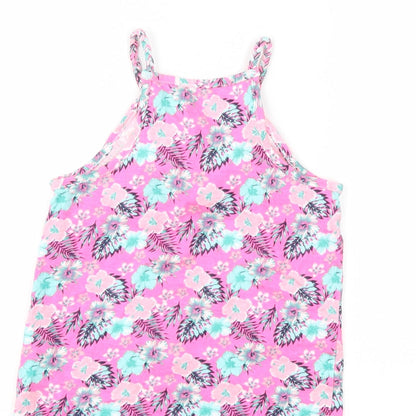 Primark Girls Pink Floral  Basic Tank Size 7-8 Years
