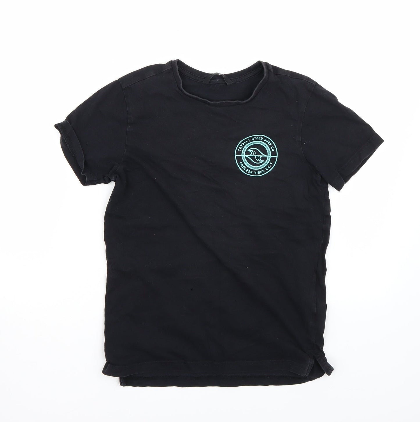 George Boys Black   Basic T-Shirt Size 10-11 Years
