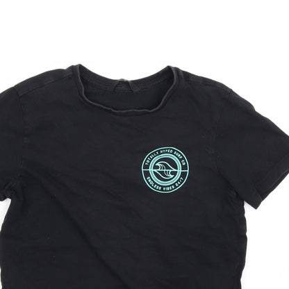 George Boys Black   Basic T-Shirt Size 10-11 Years