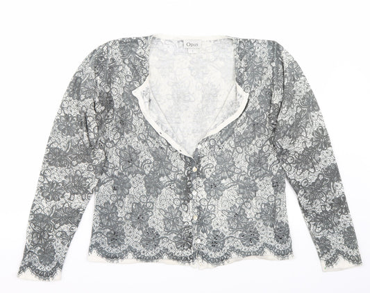 OPUS Womens White   Cardigan Jumper Size S