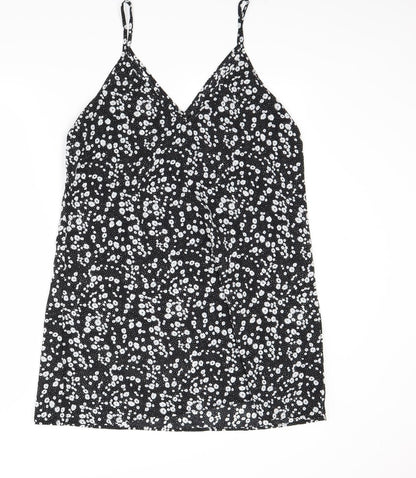 shien Womens Black Floral  Camisole Blouse Size 8