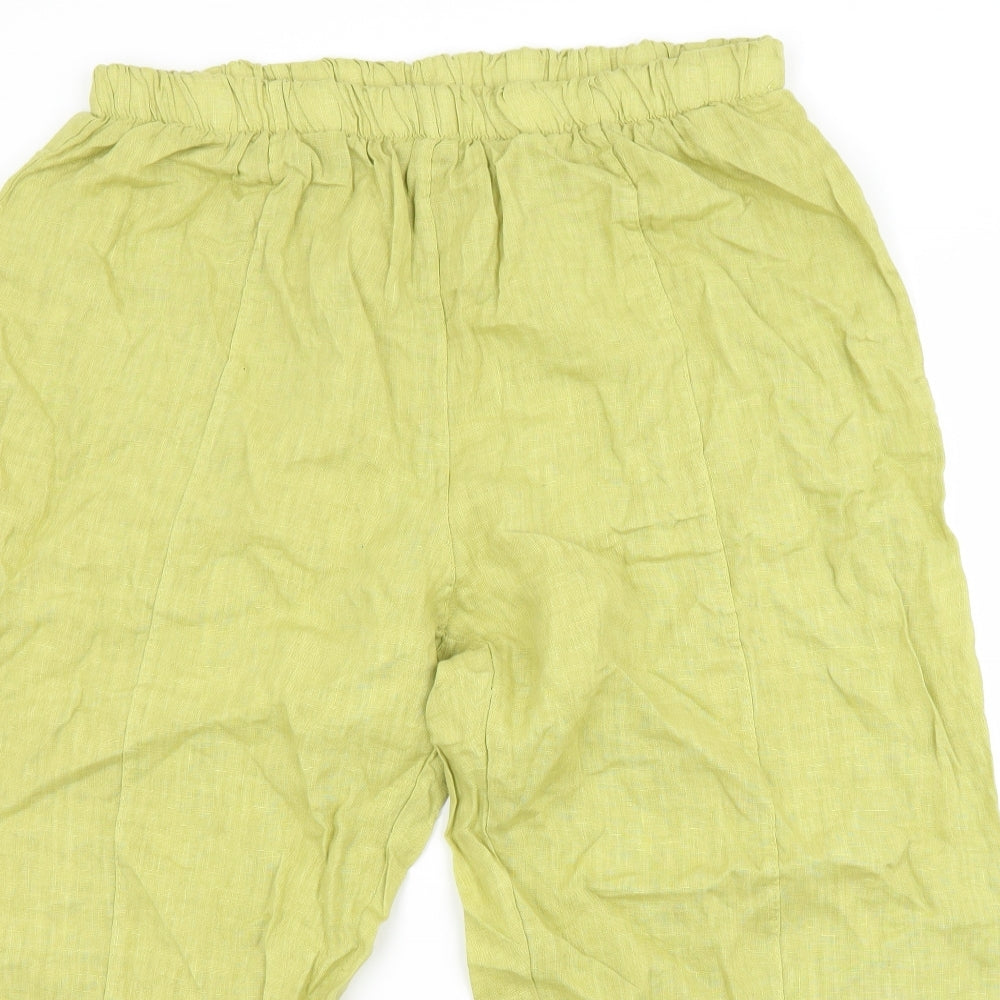 Womens UK Size M Preworn Regular Fit Capri Green Trousers
