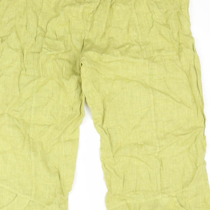 Womens UK Size M Preworn Regular Fit Capri Green Trousers