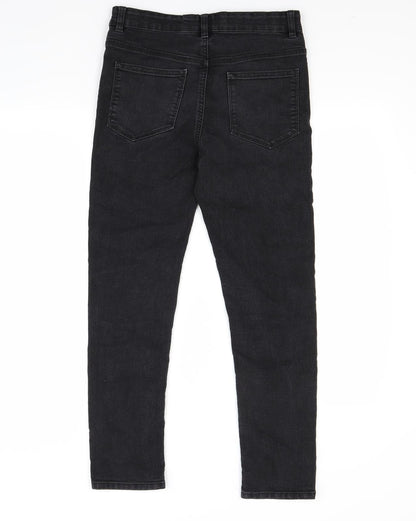 Preworn Girls Black  Denim Skinny Jeans Size 13 Years