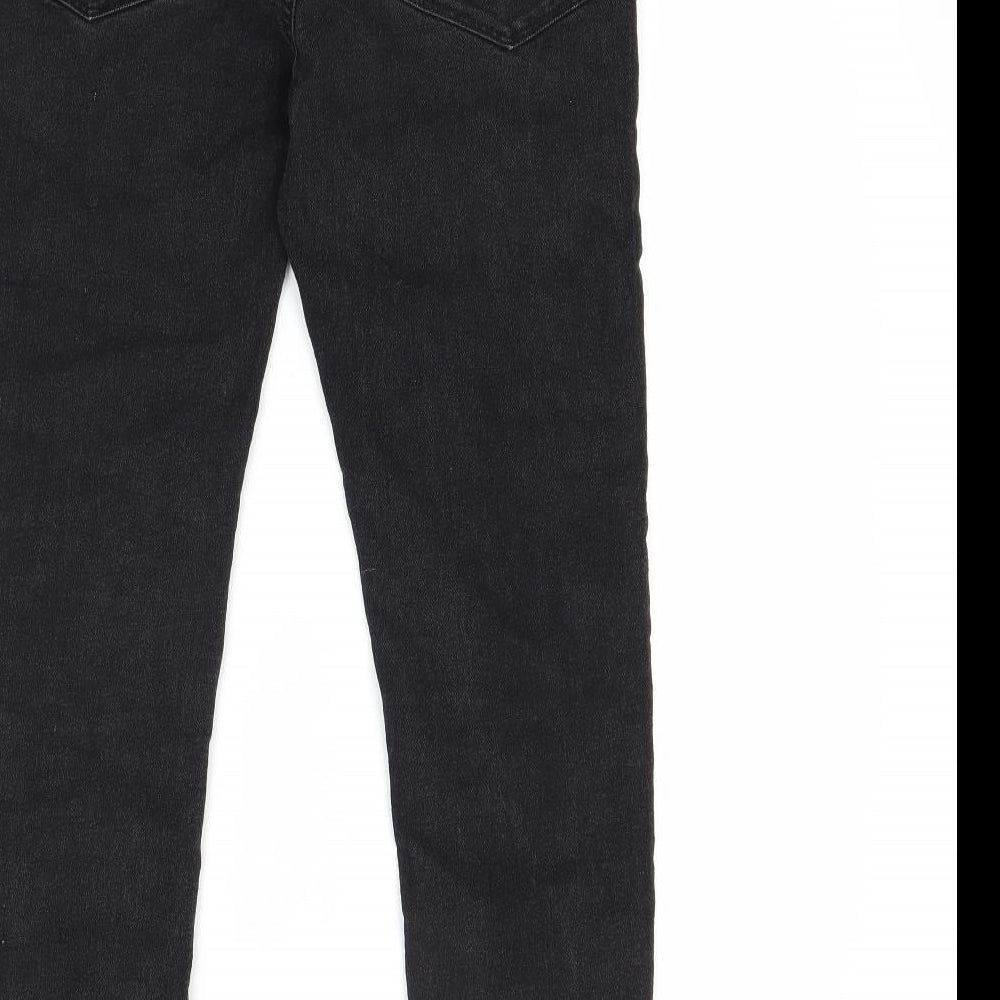Preworn Girls Black  Denim Skinny Jeans Size 13 Years
