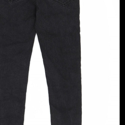Preworn Girls Black  Denim Skinny Jeans Size 13 Years