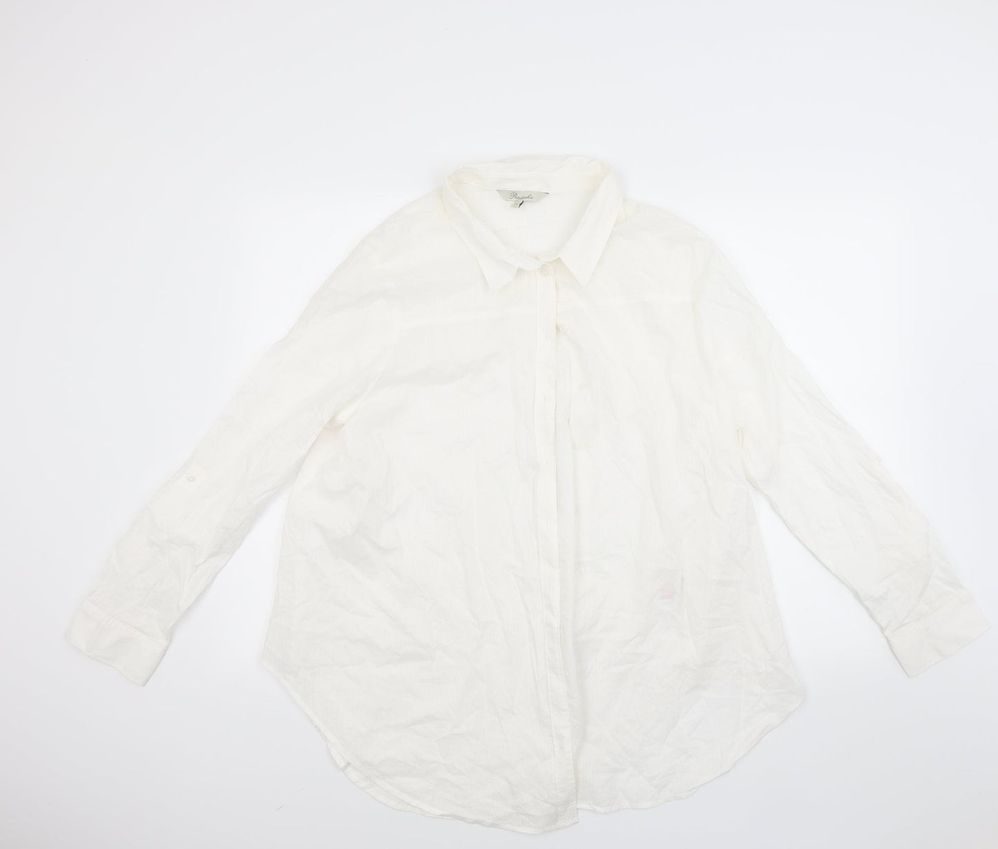 Womens UK Size 16 Peacocks White Basic Button-Up