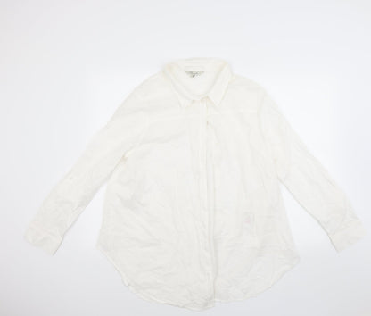 Womens UK Size 16 Peacocks White Basic Button-Up