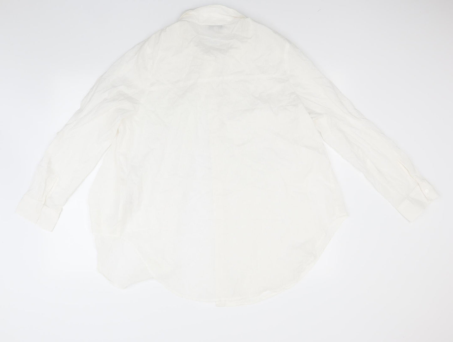 Womens UK Size 16 Peacocks White Basic Button-Up