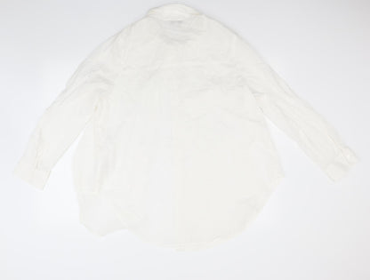 Womens UK Size 16 Peacocks White Basic Button-Up