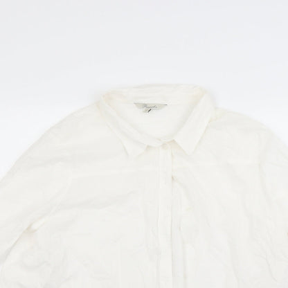 Womens UK Size 16 Peacocks White Basic Button-Up