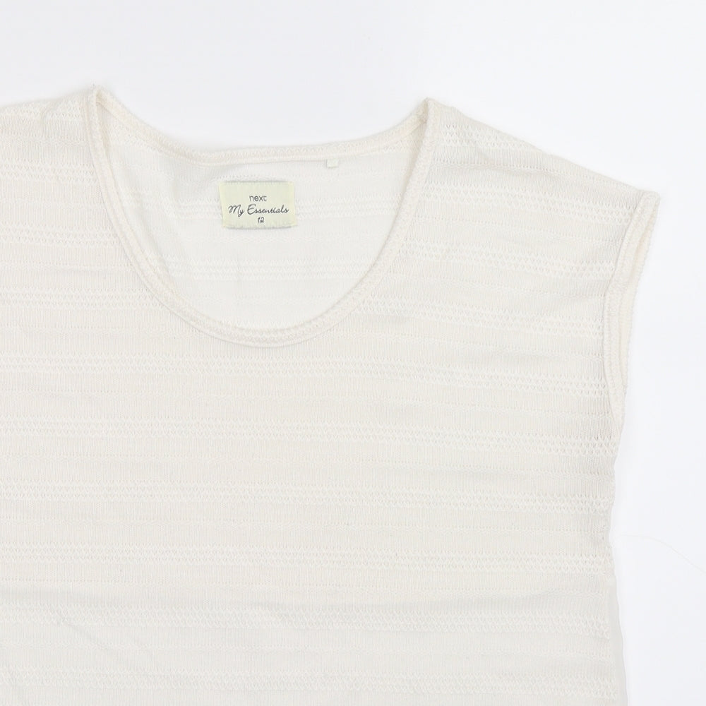 Womens UK Size 12 NEXT White Basic Tank