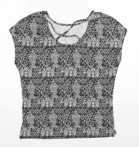 TU Womens Multicoloured Geometric  Basic T-Shirt Size 12