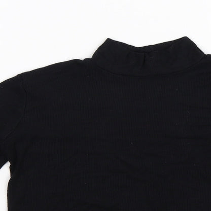 Womens UK Size 12 Quiz Black Cropped T-Shirt