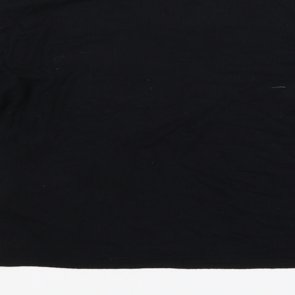 Womens UK Size 12 Quiz Black Cropped T-Shirt