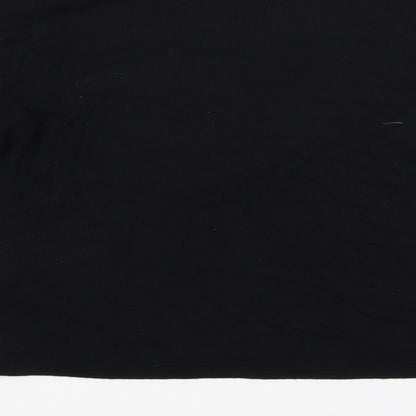 Womens UK Size 12 Quiz Black Cropped T-Shirt