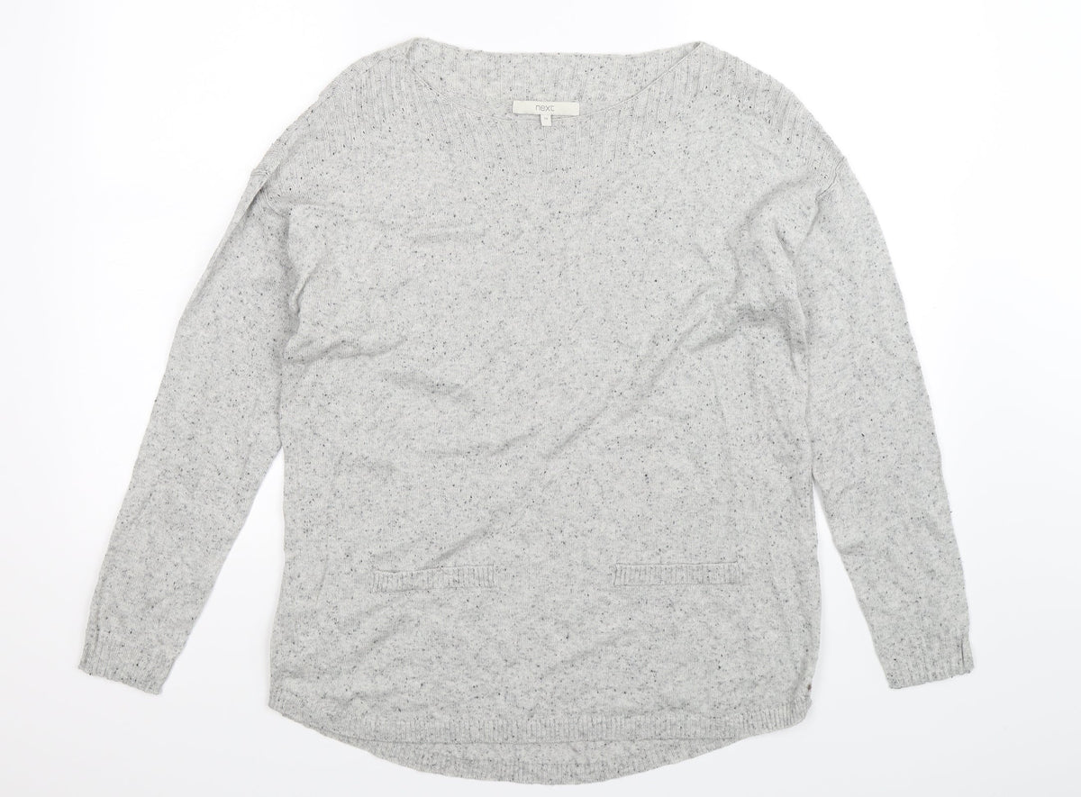 Next Womens Grey  Knit Pullover Jumper Size 14