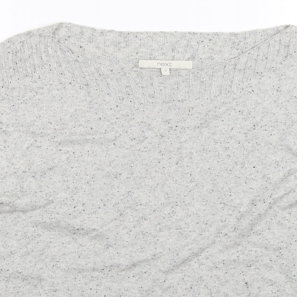 Next Womens Grey  Knit Pullover Jumper Size 14