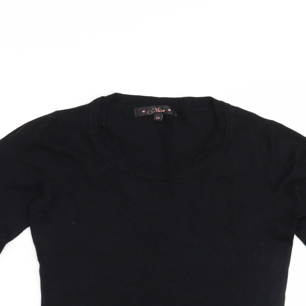Miso Womens Black   Pullover Jumper Size 10
